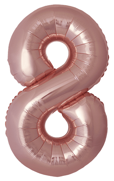Number 8 Slim - 34"/86cm, Rose Gold