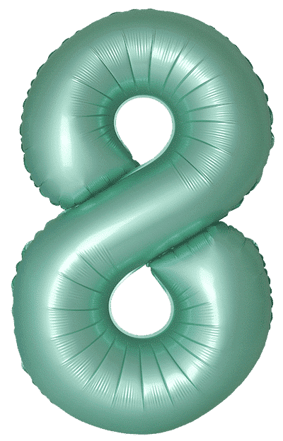 Number 8 Slim - 34"/86cm, Satin Turquoise