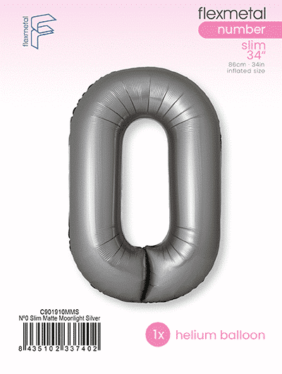 Number 0 Slim - Single Pack, Matte Moonlight Silver