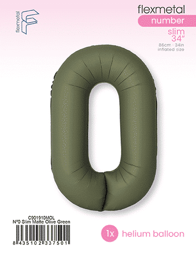Number 0 Slim - Single Pack, Matte Olive Green