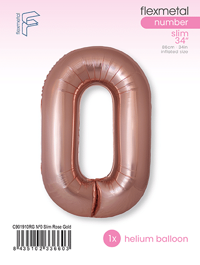 Number 0 Slim - Single Pack, Rose Gold