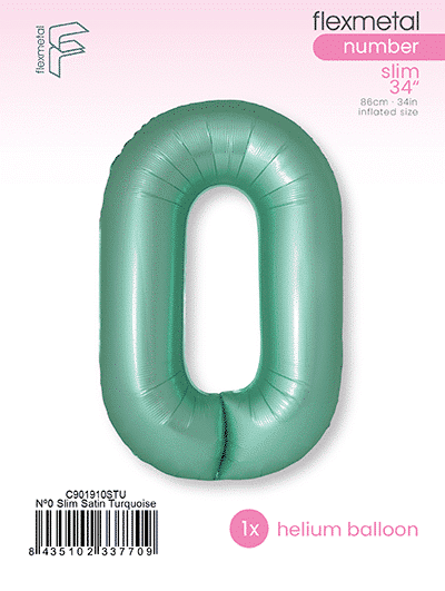 Number 0 Slim - Single Pack, Satin Turquoise