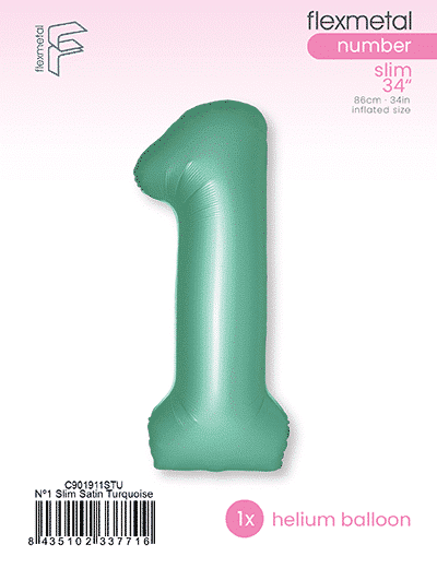 Number 1 Slim - Single Pack, Satin Turquoise