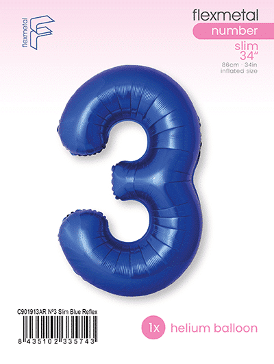 Number 3 Slim - Single Pack, Blue Reflex