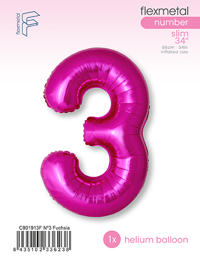 Number 3 Slim - Single Pack, Fuchsia