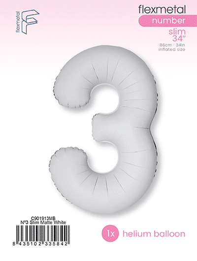 Number 3 Slim - Single Pack, Matte White