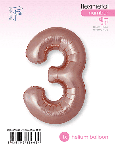 Number 3 Slim - Single Pack, Rose Gold