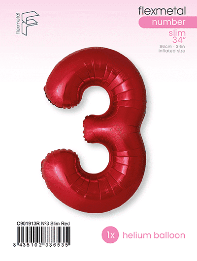 Number 3 Slim - Single Pack, Red
