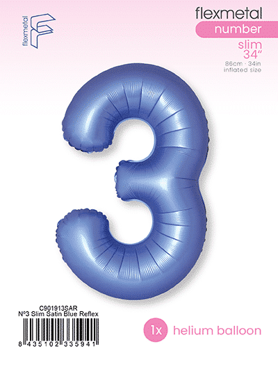 Number 3 Slim - Single Pack, Satin Blue Reflex