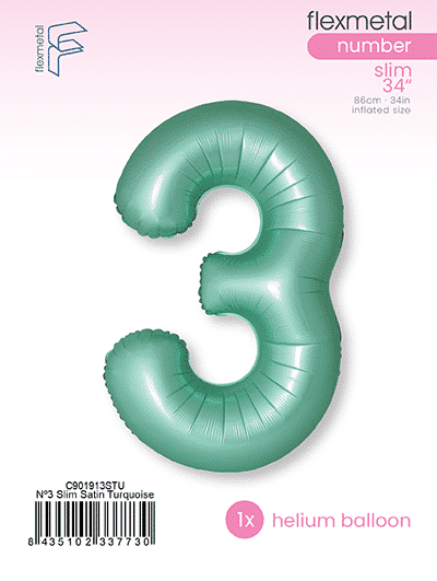 Number 3 Slim - Single Pack, Satin Turquoise