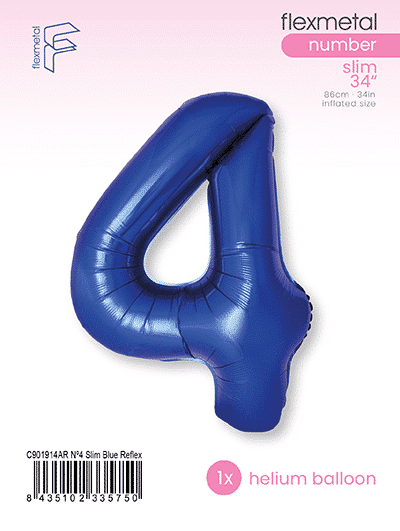 Number 4 Slim - Single Pack, Blue Reflex