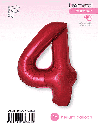 Number 4 Slim - Single Pack, Red