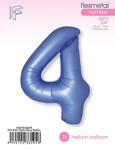 Number 4 Slim - Single Pack, Satin Blue Reflex