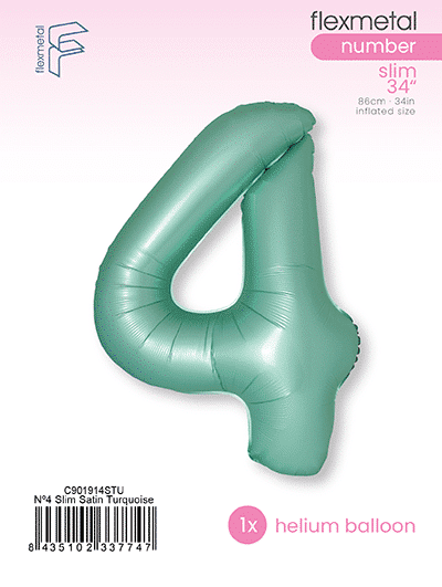 Number 4 Slim - Single Pack, Satin Turquoise