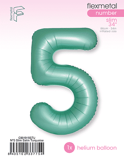 Number 5 Slim - Single Pack, Satin Turquoise