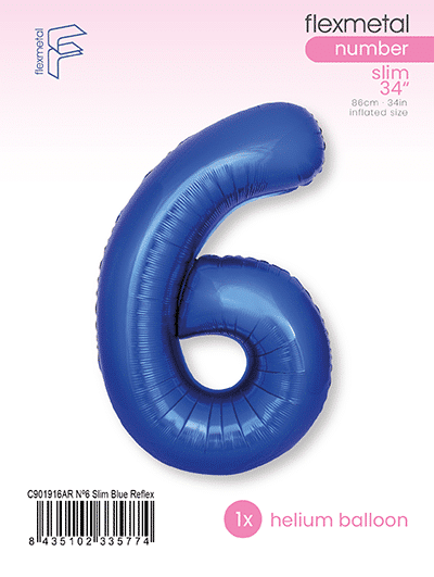 Number 6 Slim - Single Pack, Blue Reflex