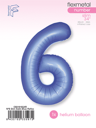 Number 6 Slim - Single Pack, Satin Blue Reflex