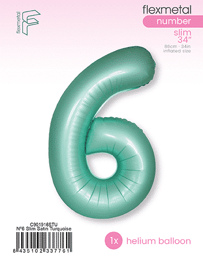 Number 6 Slim - Single Pack, Satin Turquoise