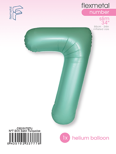 Number 7 Slim - Single Pack, Satin Turquoise