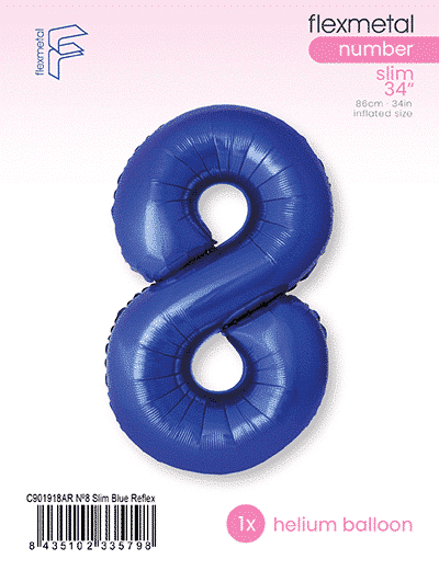 Number 8 Slim - Single Pack, Blue Reflex