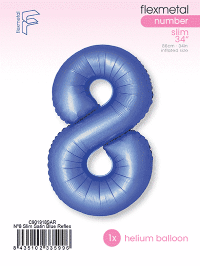 Number 8 Slim - Single Pack, Satin Blue Reflex