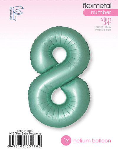 Number 8 Slim - Single Pack, Satin Turquoise