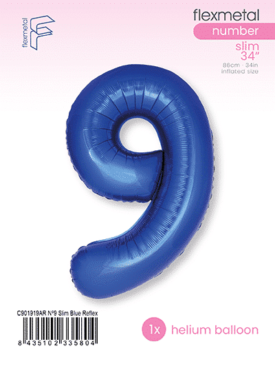 Number 9 Slim - Single Pack, Blue Reflex