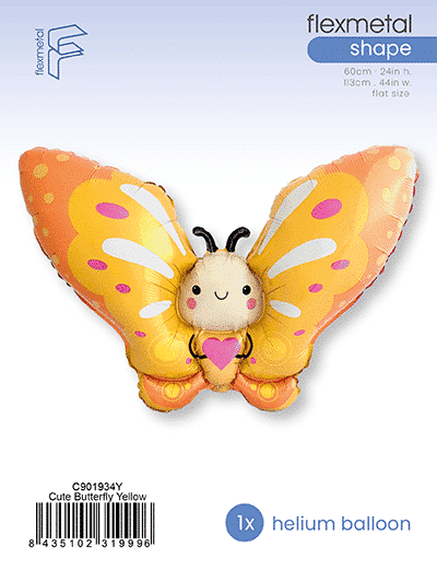 Cute Butterfly - Yellow, Single Pack