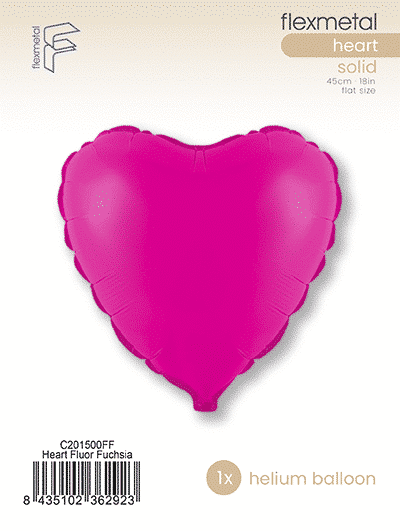 Heart - Single Pack, Fluor Fuchsia