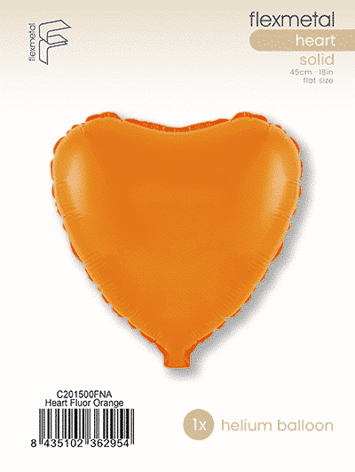 Heart - Single Pack, Fluor Orange