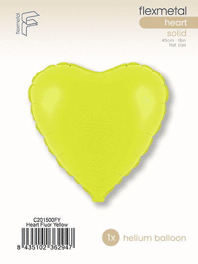 Heart - Single Pack, Fluor Yellow