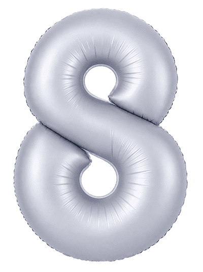 Number 8 - Cobalt Silver, 40"/102cm