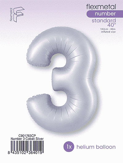 Number 3 - Cobalt Silver, Single Pack